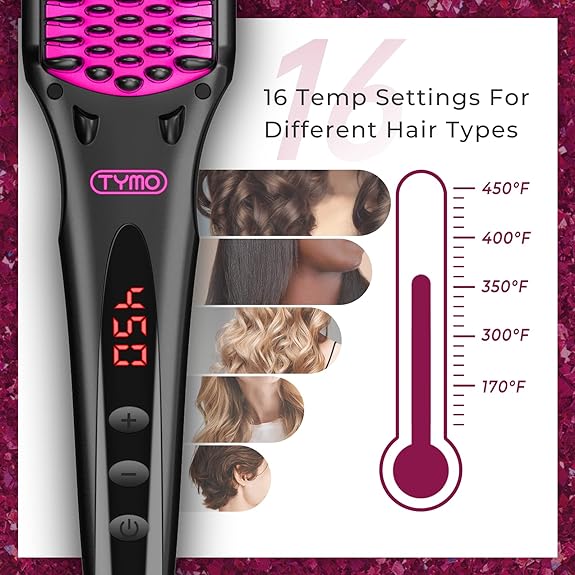 Mua TYMO Ionic Hair Straightener Brush - Enhanced Ionic Straightening Brush  with 16 Heat Levels for Frizz-Free Silky Hair, Anti-Scald & Auto-Off Safe &  Easy to Use trên Amazon Mỹ chính hãng