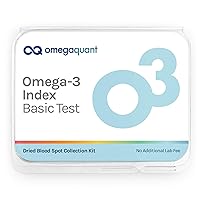 Omega Quant Omega-3 Index Basic - The Original Omega-3 Blood Test Kit with one Drop of Blood Home Kit, Includes Blood Collection Kit | 1 Omega-3 Test Kit