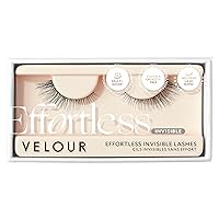 Velour Effortless Invisible Lashes - Lash Extension Look - Natural-Looking False Eyelashes - Reusable Fake Lashes - Fluffy & Lightweight No-Trim Lashes - Vegan - Glue not included (Stripped)