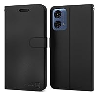 CoverON Pouch for Motorola Moto G Power 5G 2024 Leather Case, Wallet RFID Blocking Flip Folio Vegan Leather Phone Carrying Sleeve Credit Card Clutch Fit Moto G Power 5G (2024) Case - Black
