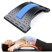 Back Stretcher for Lower Back Pain Relief, 3 Level Adjustable Lumbar Back Cracker Board, Back Cracking Device, Back Massager for Scoliosis, Spine Decompression (Black)