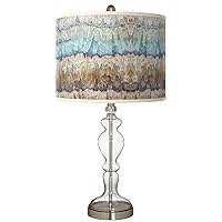 Marble Jewel Giclee Apothecary Clear Glass Table Lamp with Print Shade