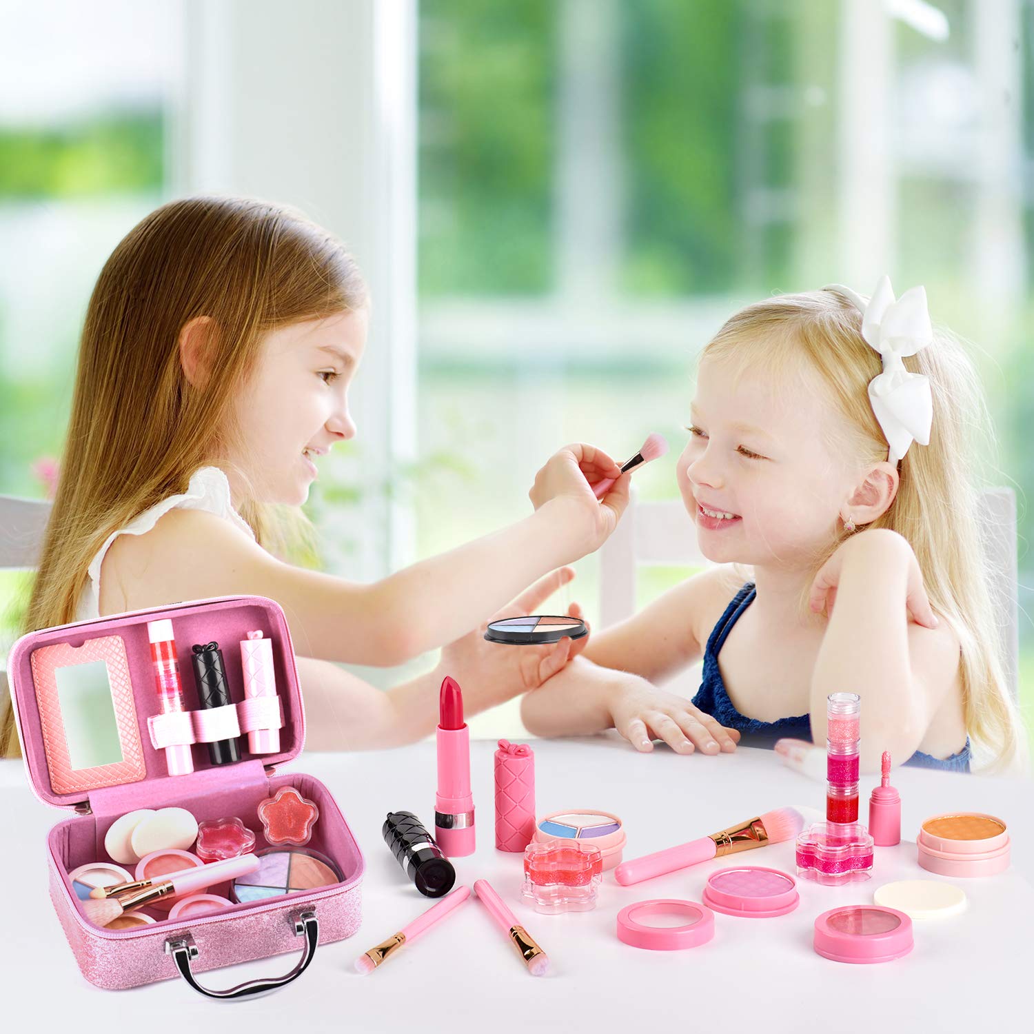 Bakeling Kids Makeup Kit for Girl,21 Pcs Girls Makeup Kit for Kids Age 8-12,Maquillaje Para Niñas,Kids Makeup Kit for Girl Washable Cosmetics Safe & Non-Toxic Makeup for kids,Makeup Toys for Game/Gift