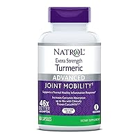 Natrol Extra Strength Turmeric Capsules, Supports Cellular, Inflamatory, Heart, Joint and Brain Health, Clinically Proven CurcuWIN®, 46x Better Absorpotion, 60 Count