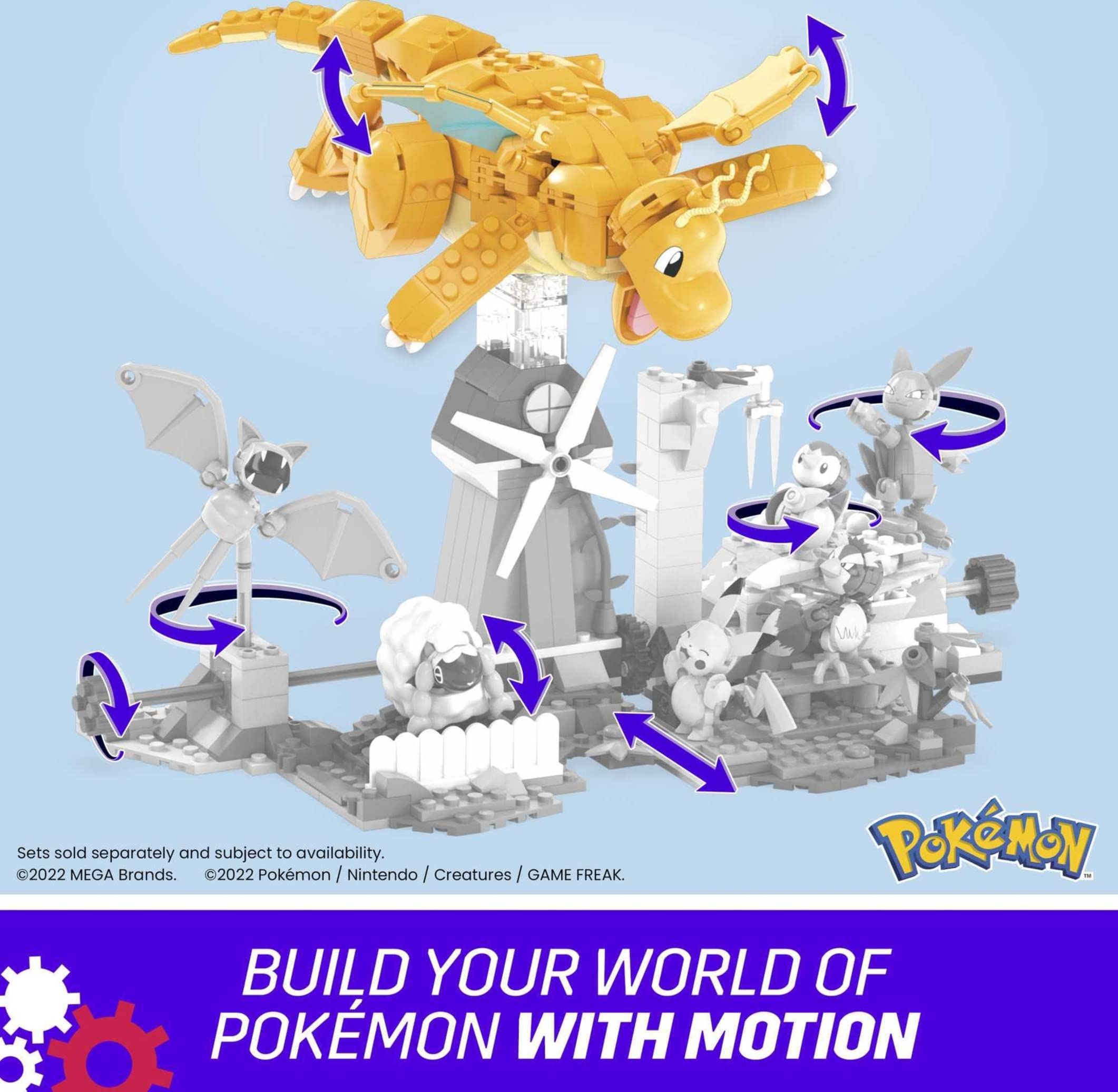 MEGA Pokémon Action Figure Building Toys For Kids, Dragonite With 388 Pieces And Wing Flapping Motion, Age 9+ Years Old Gift Idea