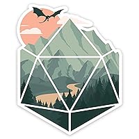 Glassstaff A d20 Scene DND Stickers – Dungeons and Dragons Funny Stickers for Men, Women – Cool Stickers for Teen, Adults – Waterproof Stickers for Laptop, Phone, Water Bottle