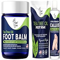 Tea Tree Oil Foot Balm with Callus Remover gel and Pumice stone for cracked Feet