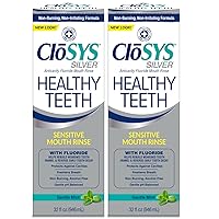 Closys Healthy Teeth Anti-Cavity Oral Rinse Mouthwash with Fluoride, Non-Burning, Non-Irritating – 32 Fl Oz (Twin Pack)