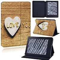 for Amazon Kindle Paperwhite 6.8 Inch Tablet Case for Kindle Paperwhite 2021 11Th Gen Shockproof Stand Case Waterproof Lightweight with Auto Sleep Wake Wood Grain Pattern Case.I Love You