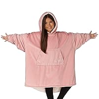 THE COMFY JR | The Original Oversized Microfiber & Sherpa Wearable Blanket for Kids, Seen On Shark Tank, One Size Fits All (Blush)