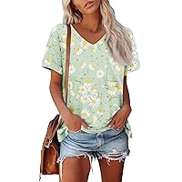 Women Tops Short Sleeve Shirts for Women Fashion Tops Trendy Lightweight Soft Casual Summer Outfits 2024 Blouse Tunic