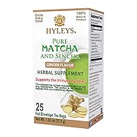 Matcha Tea Bags with Ginger - 25 Tea Bags (Japanese Pure Matcha Wellness Green Tea)