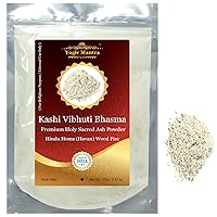 Kashi Vibhuti Powder Holy Ash Powder (100 g / 3.52 oz Sacred Ash Resealable Pouch Pack) Energized Vibhuti Bhasma for Hindu Holy Pooja Vidhi, Puja Items Samagri & Vibhooti Tripundra Tikka