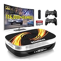 Bearway Retro Game Consoles Super Console X3 Plus 114,000+ Games Video Game Console Plug Play Video Games for TV EmuELEC 4.5/Android 9.0/CoreE 3 Systems,8K UHD Output, 2 Controllers(256G)