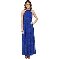 Maggy London Women's Pintuck Halter Maxi Dress