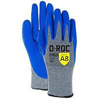 Multipurpose Level A8 Cut Resistant Work Gloves, 12 PR, Crinkle Latex Coated, Size 8/M, Reusable, 13-Gauge Hyperson Shell (GPD765), Blue
