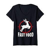 Fast Food | Hunting Lover Funny Hunting V-Neck T-Shirt