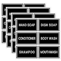 Hand Soap Shampoo and Conditioner Bottles Label Stickers, Self-Adhesive Bathroom Labels for Organizing，Waterproof Labels for Dispenser Bottles and Amber Glass Soap Dispenser (24PCS)