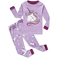 Dolphin&Fish Girls Cotton Pajamas Toddler 2 Pieces Pjs Kids Sleepwear Clothes Long sleeve Sets