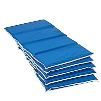 Children’s Factory 2 Inch Thick Folding Rest Mats for Preschool, 4-Section Nap Mats for Daycares, Nursery, Classroom, Blue, 5 Pack
