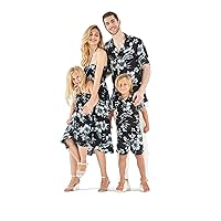 Matchable Family Hawaiian Luau Men Women Girl Boy Clothes in Midnight Bloom