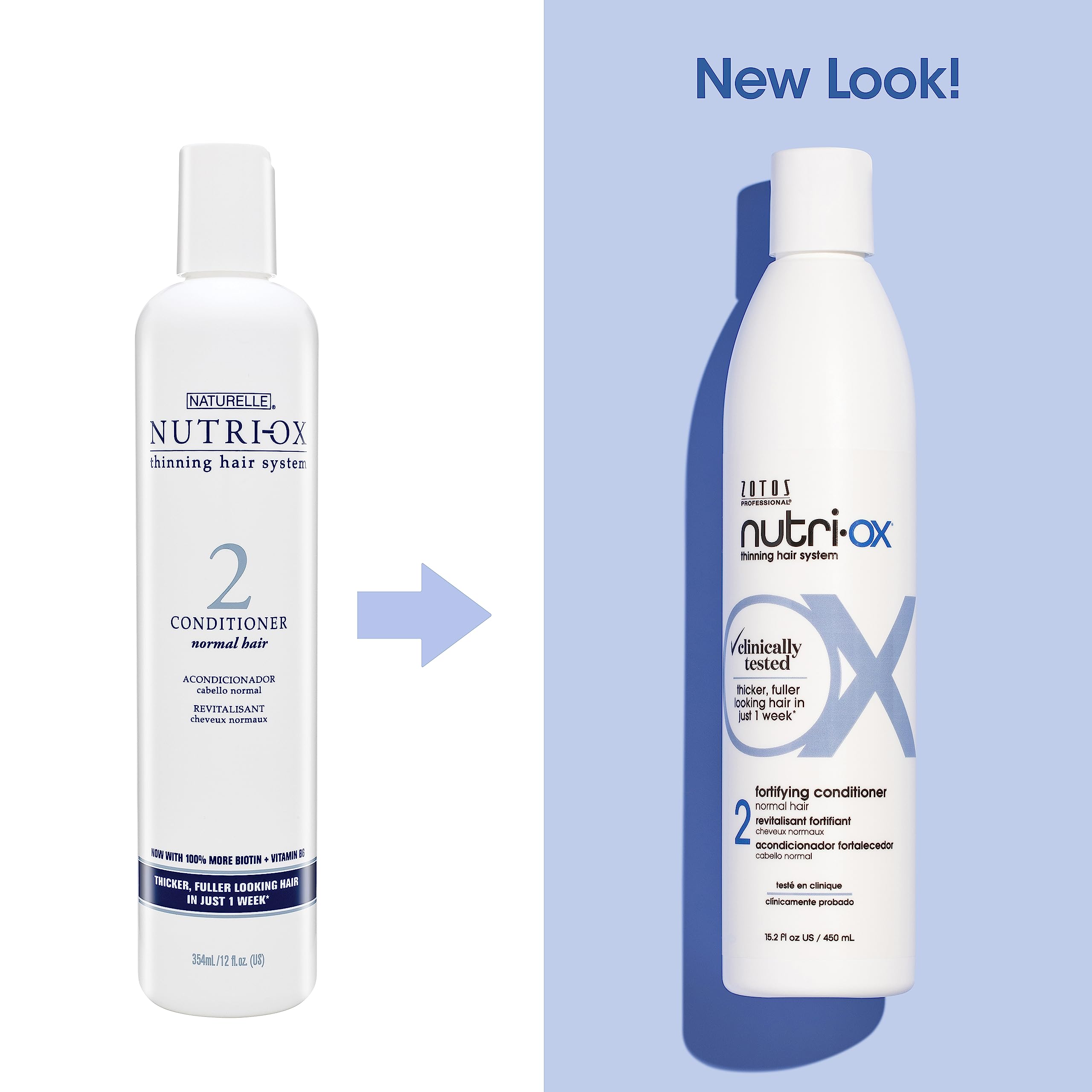 NUTRI-OX Gentle Shampoo & Conditioner for Thicker, Fuller-Looking Hair | Normal Thinning Hair | Peppermint | Clinically & Dermatologically Tested | Color-Safe