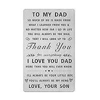 Dad Fathers Day Card Gifts from Son - Thank You Dad - Dad Birthday Wallet Card Gifts
