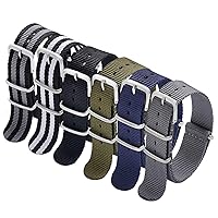 Carty Military Nylon Strap 6 Packs 18mm 20mm 22mm Watch Band Nylon Replacement Watch Straps for Men Women