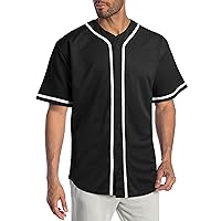 Hat and Beyond Mens Baseball Jersey Button Down Shirts Active Team Sports Uniforms