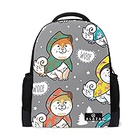 My Daily Husky Puppies Colorful Raincoats Backpack 14 Inch Laptop Daypack Bookbag for Travel College School