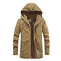 Heated Jacket For Men Active Jacket Puffy Jacket Winter Hooded Windproof Solid Long Sleeve Soft Coat Shell Jacket