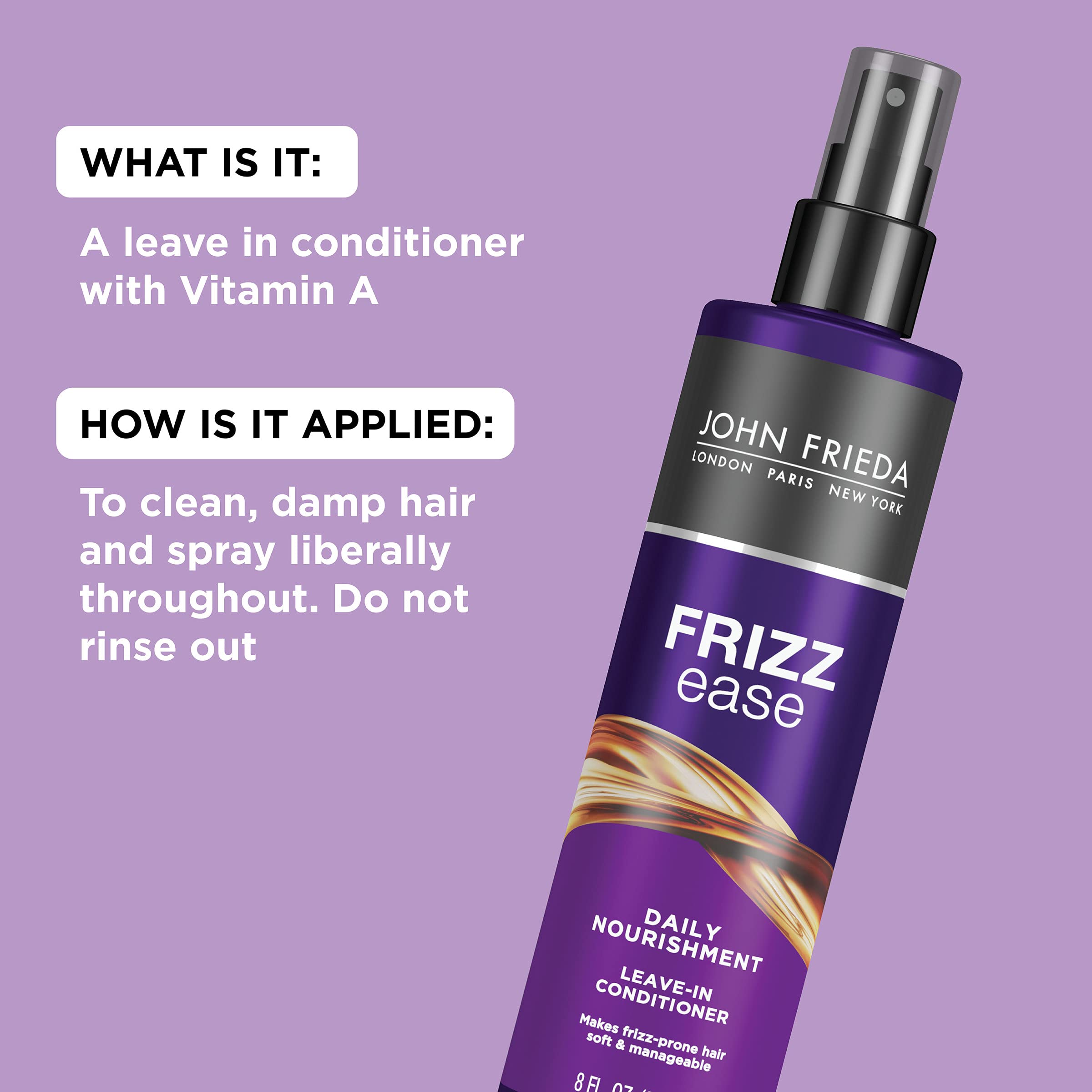 John Frieda Frizz Ease Daily Nourishment Leave-in Conditioner, 8 Ounces (Pack of 2)