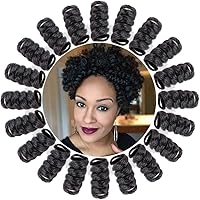 BECUS 3Packs 10inch Kenzie Curl Short Curly Crochet Braids Hair Extension for Black Women Curl Diameter (16mm) Tapered Cut Jamaican Bounce Jumpy Wand Hair Extensions(Natural Black #1B)
