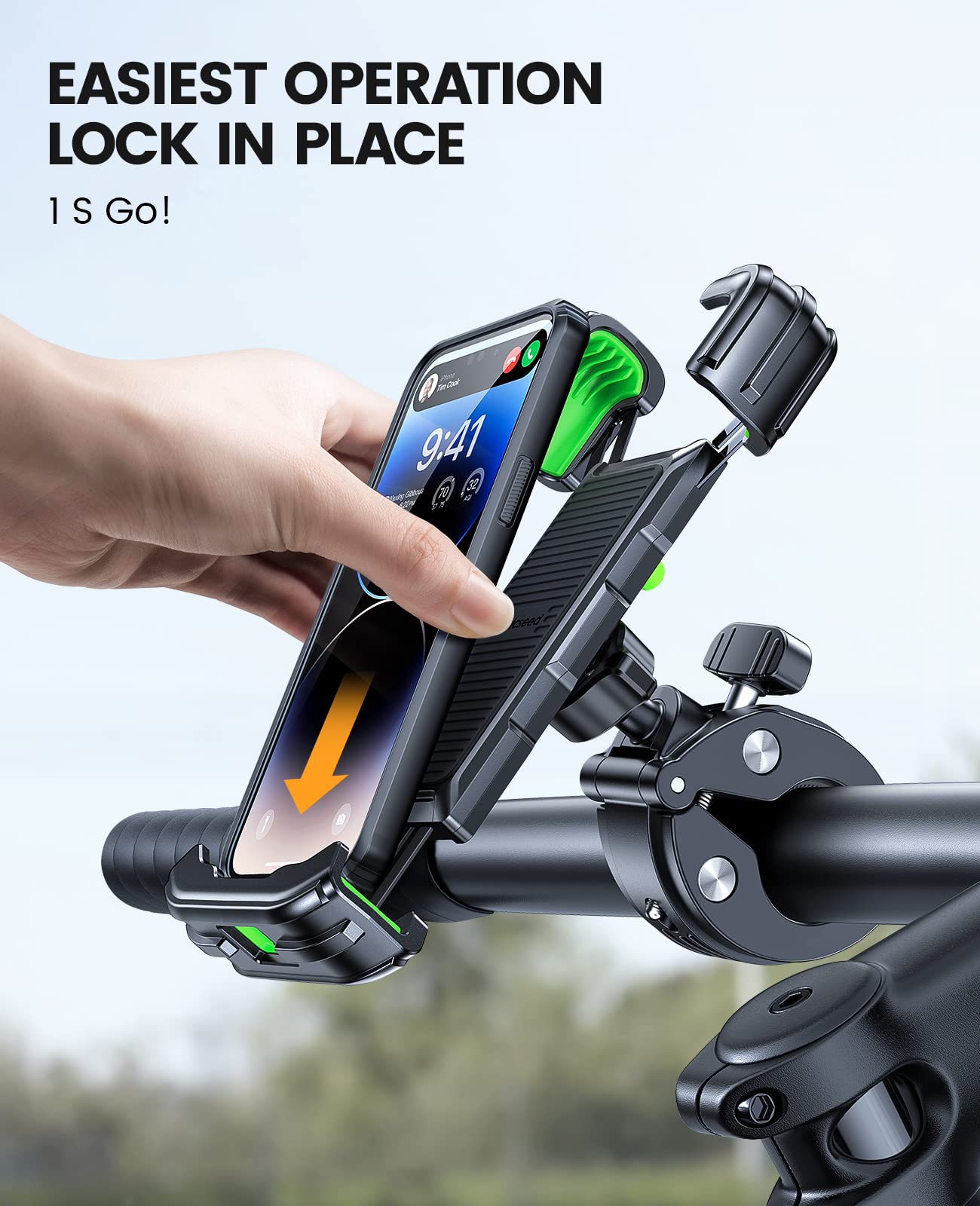 VICSEED [2023 Upgraded] ???????????????? Bike Phone Mount [Military Grade Protection] Bike Phone Holder [Secure Lock] Adjustable Handlebar Cell Phone Holder for Bike Bicycle Scooter Fit for iPhone &Android