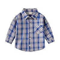 Neon T Shirts Boys Toddler Boys Long Sleeve Fashion Plaid Shirt Tops Coat Outwear for Boys Clothing Boys Undershirts