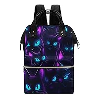 Black Cats Diaper Bag Backpack Travel Waterproof Mommy Bag Nappy Daypack