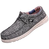 Men's Super Lightweight Breathable Linen Loafers Casual Slip On Boat Shoes