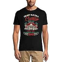 Men's Graphic T-Shirt I'm Not Old I'm A Classic Born 1949 - Vintage Car 75th Birthday Anniversary 75 Year Old Gift 1949 Vintage Eco-Friendly Short Sleeve Novelty Tee Deep Black L
