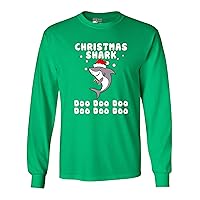 Long Sleeve Adult T-Shirt Christmas Shark Doo Doo Doo Funny DT