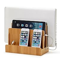 G.U.S. Multi-Device Charging Station Dock & Organizer - Multiple Finishes Available. for Laptops, Tablets, and Phones - Strong Build, Eco-Friendly Bamboo