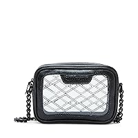 Steve Madden Bjelly Clear Quilted Stitch Camera Bag, Black
