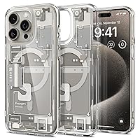 Spigen Magnetic Ultra Hybrid MagFit Designed for iPhone 15 Pro Max Case, [Compatible with MagSafe] [Anti-Yellowing] [Military-Grade Protection] (2023) - Zero One Natural Titanium