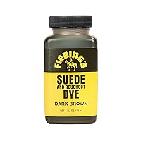 Dark Brown Suede Dye (4 oz) - Recolor, Brighten & Restore Suede & Roughout Leather Shoes, Furniture, Purse - Includes Wool Dauber for Easy Application - Flexible When Dry, Won't Crack/Peel
