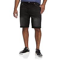 True Nation by DXL Men's Big and Tall Washed Black Denim Shorts