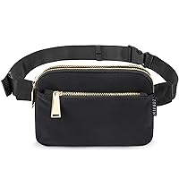 Fanny Packs for Women Men, Black Crossbody Fanny Pack, Belt Bag with Adjustable Strap, Fashion Waist Pack for Outdoors/Workout/Traveling/Casual/Running/Hiking/Cycling (Black)