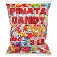 Bundle of Pinata Candy (3 LB) Bulk Individually Wrapped Bundle of Skittles, Starburst, Airheads, & Fun Size Candy Variety Pack Bag of Candy for Pinata