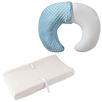 Baby Changing Pad Cover + Plus Nursing Pillow, Super Soft Minky Dot Diaper Changing Table Covers for Baby Girls and Boys, Ultra Comfortable, Safe for Babies, Fit 32