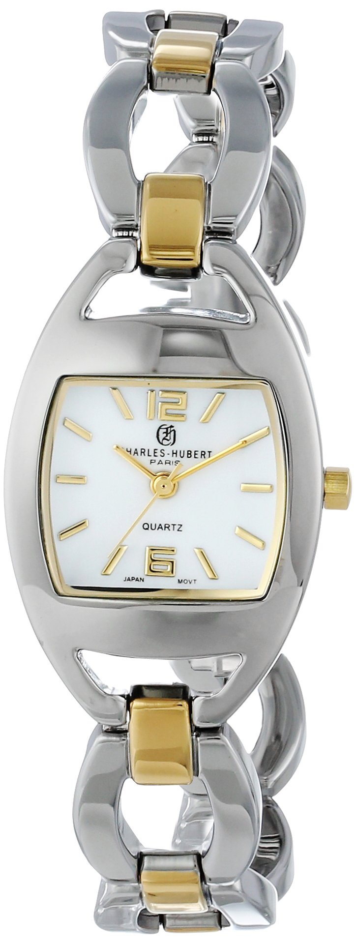 Charles-Hubert, Paris Women's 6827-T Classic Collection Two-Tone White Dial Watch