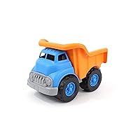 Green Toys Dump Truck, Blue/Orange - Pretend Play, Motor Skills, Kids Toy Vehicle. No BPA, phthalates, PVC. Dishwasher Safe, Recycled Plastic, Made in USA.,Gold/Blue, 10
