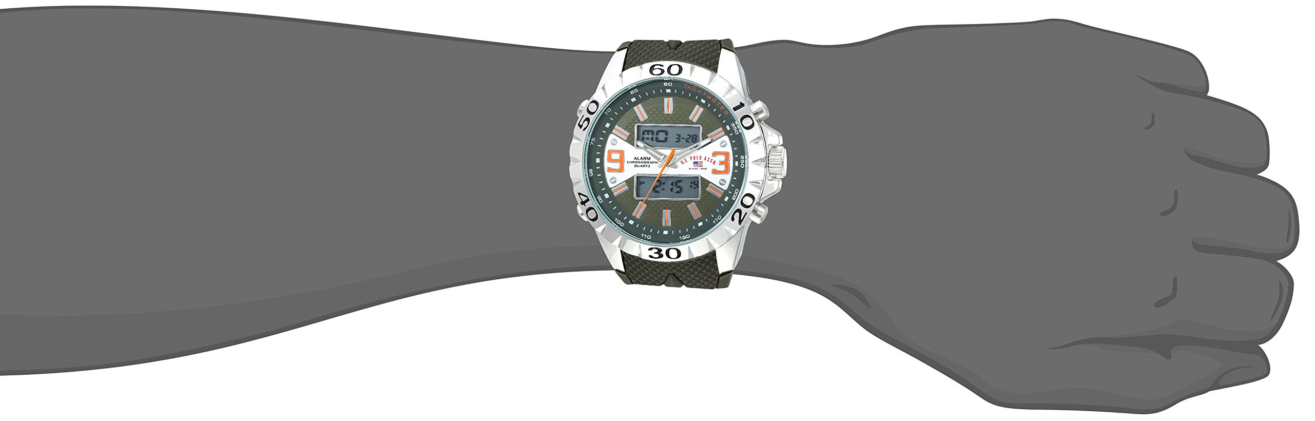 U.S. Polo Assn. Men's US9628 Analog-Digital Display Analog Quartz Green Watch